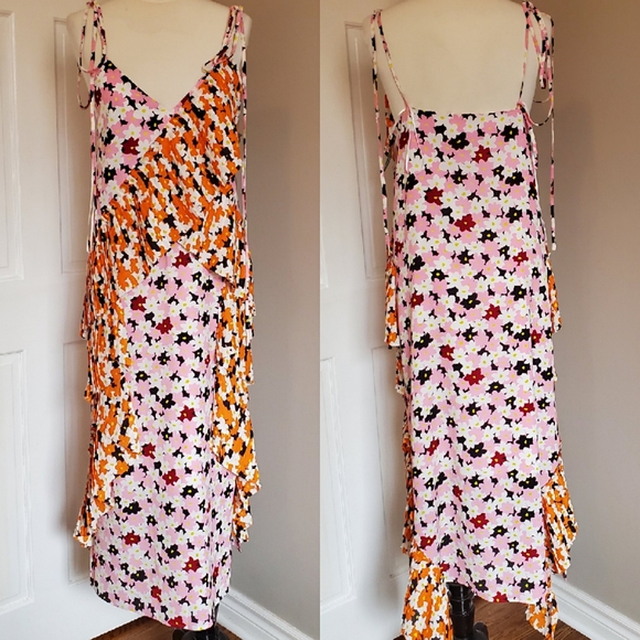 Kenzo floral print ruffle slip dressMaxi straps - Picture 3 of 7